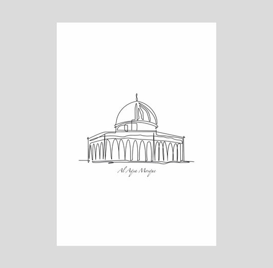 Al Aqsa Mosque Lineart