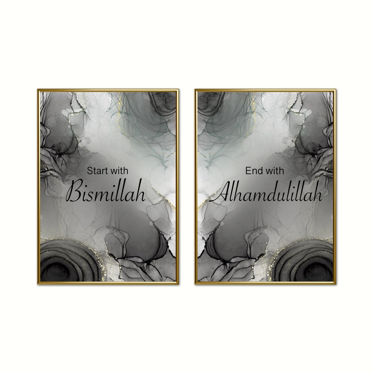 Dark Grey Alhamdulillah Poster