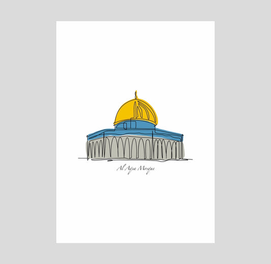 Al Aqsa Mosque Lineart