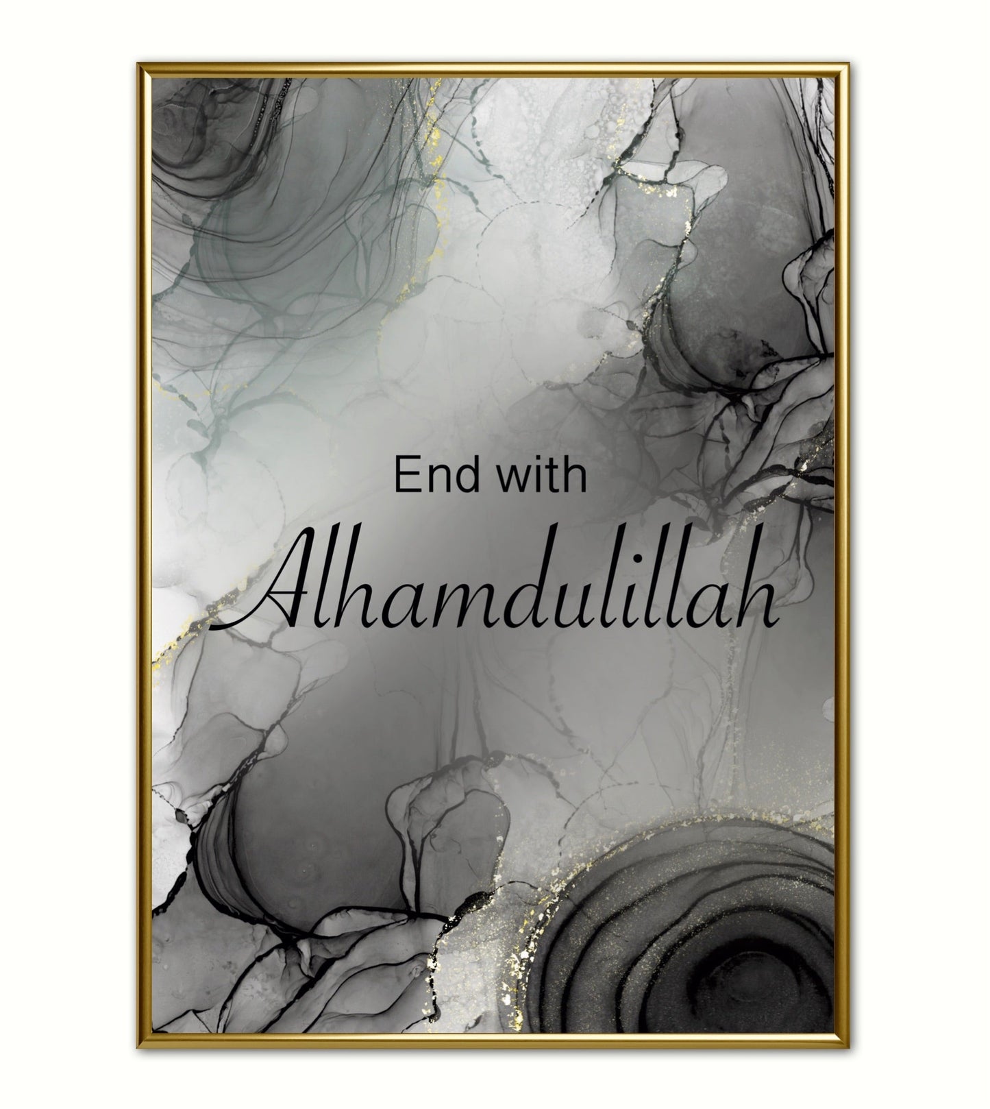 Dark Grey Alhamdulillah Poster