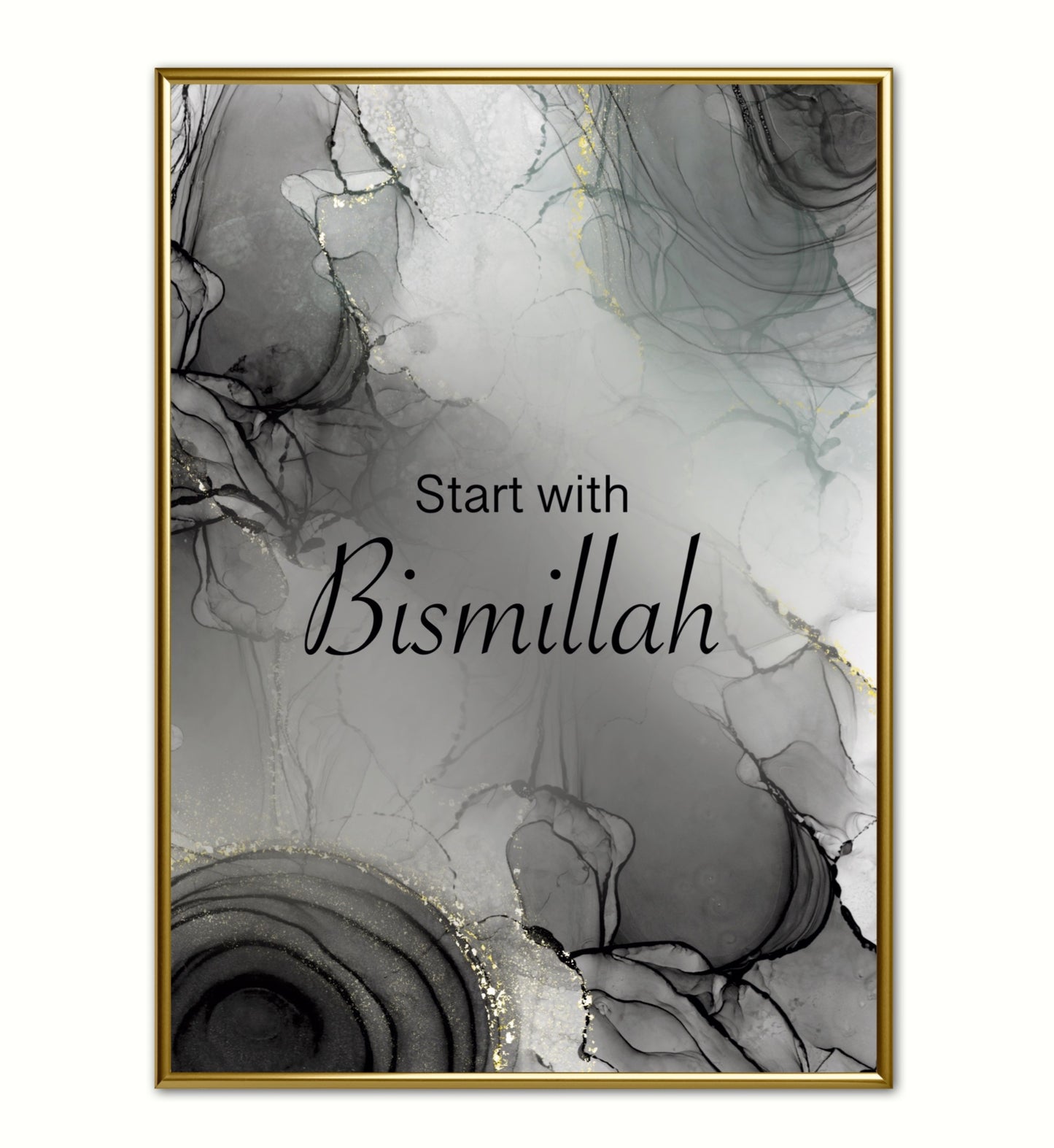 Dark Grey Bismillah Poster